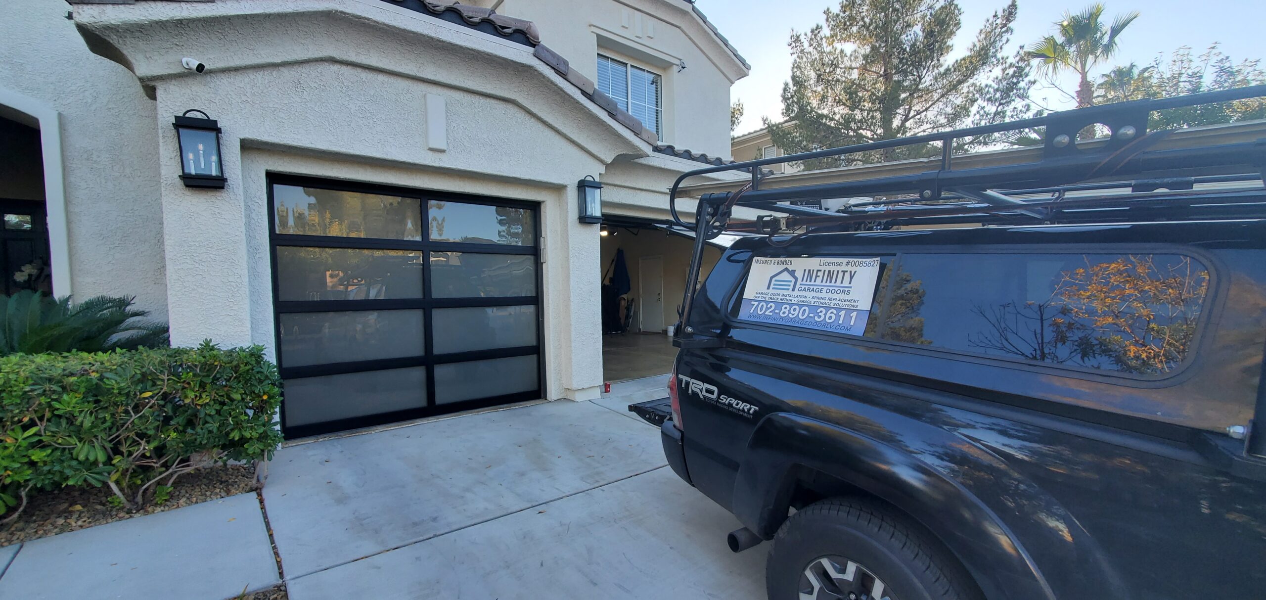 Glass garage door installation in Las Vegas