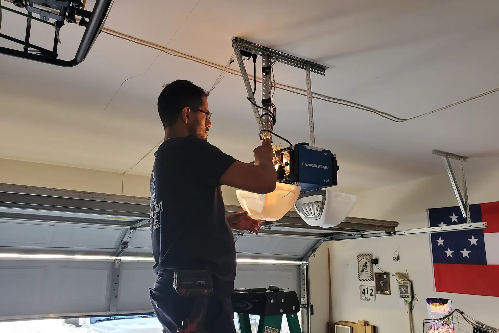 Garage door opener repair in Las Vegas by Infinity Garage Door.