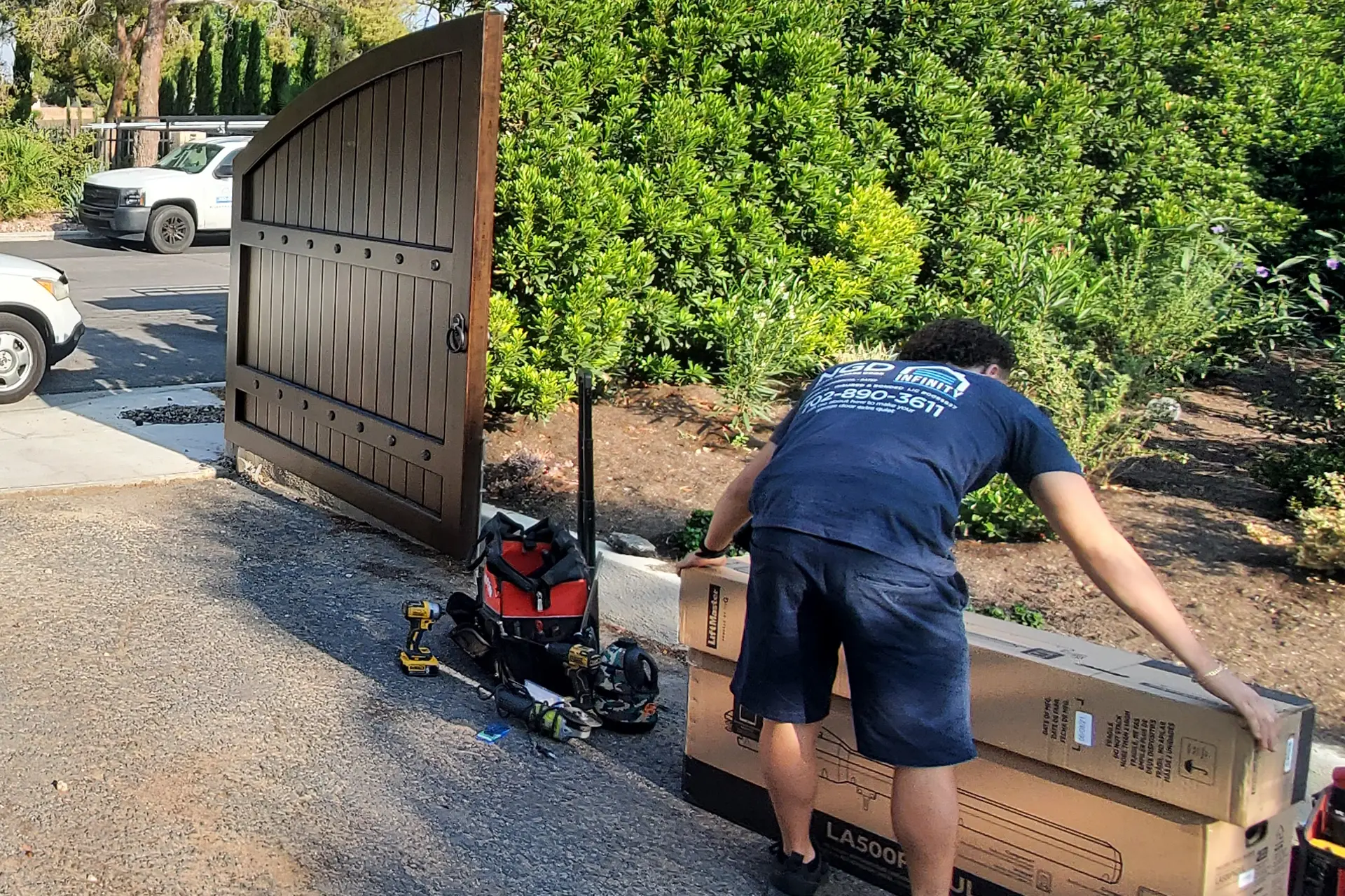 Gate opener repair in Las Vegas by Infinity Garage Door.