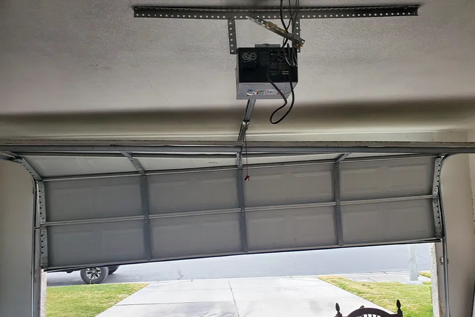 Garage door off its tracks in North Las Vegas.