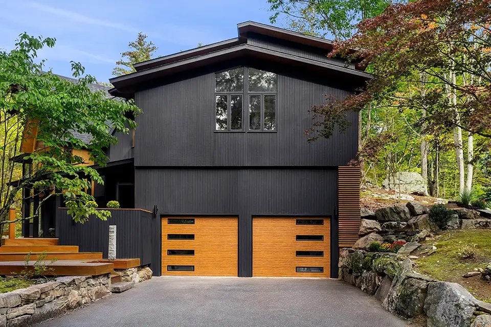 Modern Steel Garage Door Enhancing the Curb Appeal of a Las Vegas Home